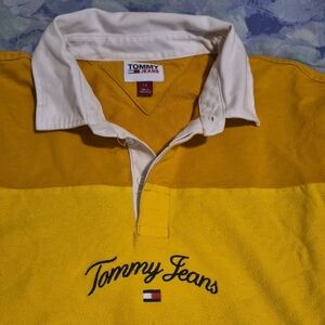 Tommy Hilfiger Yellow and White Polo Shirt